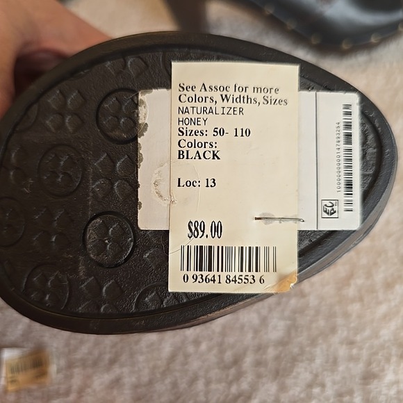 Naturalizer N5 Contour Honey Heeled Platform Slingback Sandals Black Leather 7 - Picture 15 of 16